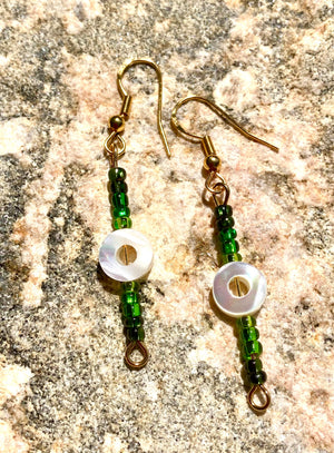 MOP and Glass Earring Drops